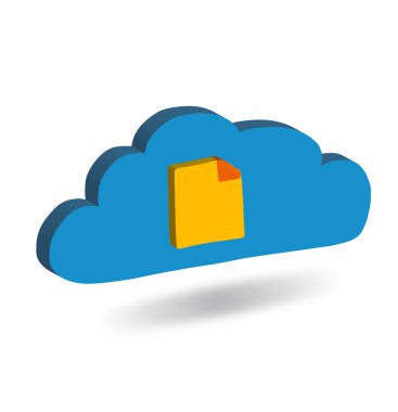 İzometrik simgesi bulut depolama 3d görüntü