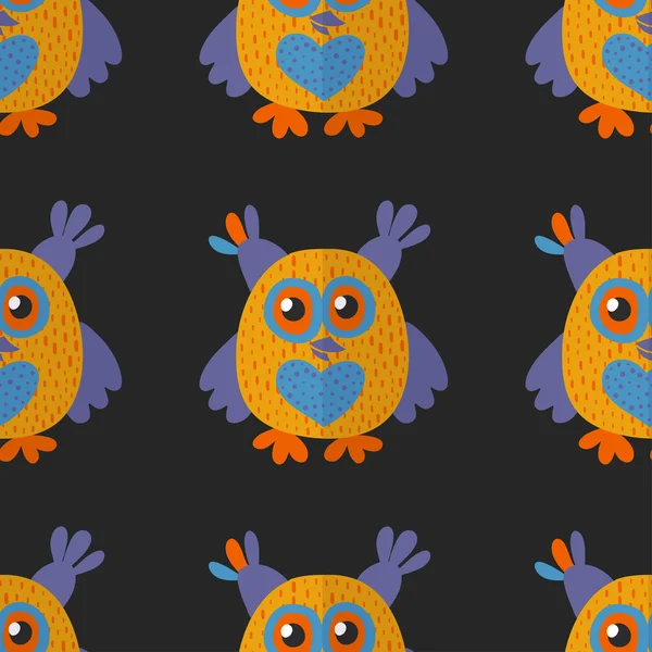 Seamsless desen ile şirin baykuş vektör görüntü
