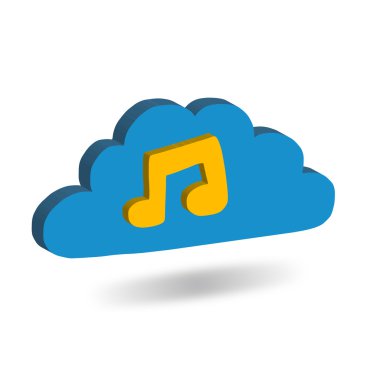 İzometrik simgesi bulut depolama 3d görüntü