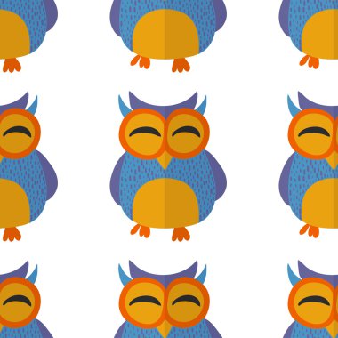 Seamsless desen ile şirin baykuş vektör görüntü