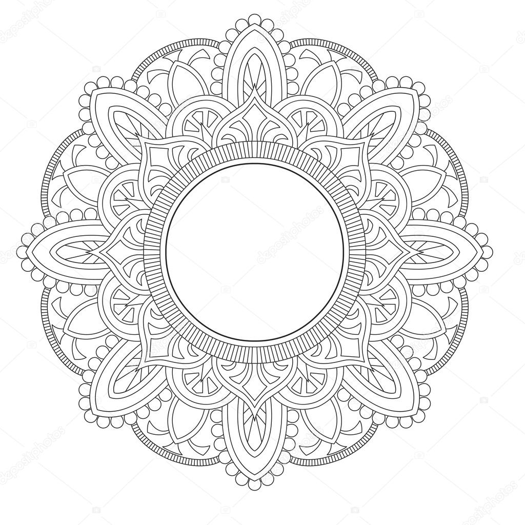 Outline Mandala For Coloring Book Ethnic Round Elements Stock Illustration  - Download Image Now - iStock