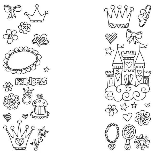 Min lilla prinsessa handritad doodle element — Stock vektor