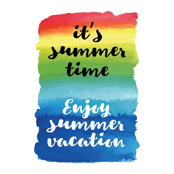 Profitez des vacances d'été Son heure d'été Citation d'été poster vectoriel — Image vectorielle