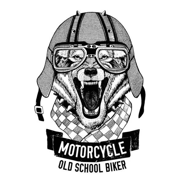 Vild varg för motorcykel, MC t-shirt — Stockfoto