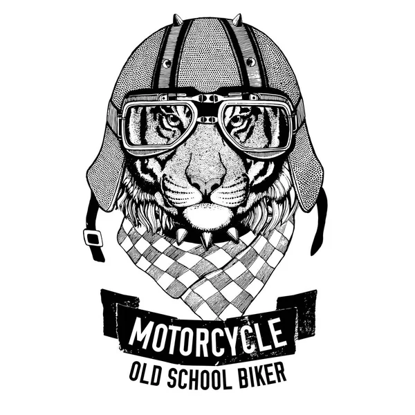 Wilder Tiger für Motorrad, Biker T-Shirt — Stockfoto