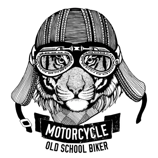 Vild Tiger för motorcykel, MC t-shirt — Stockfoto