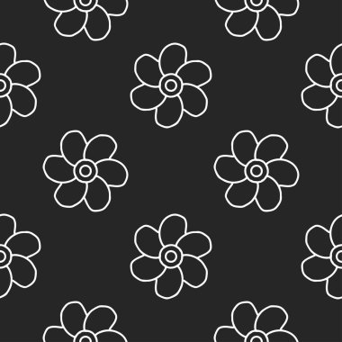 Vektör doodle çiçek sorunsuz arka plan