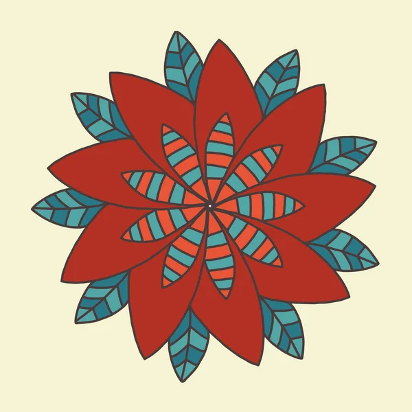 Renkli vektör mandala çiçek deseni — Stok Vektör