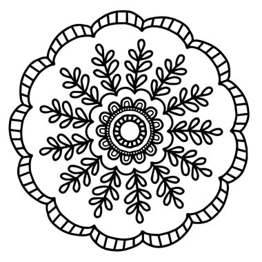 Yetişkin renklendirme defterinin Mandala Doodle illüstrasyon vektör görüntü