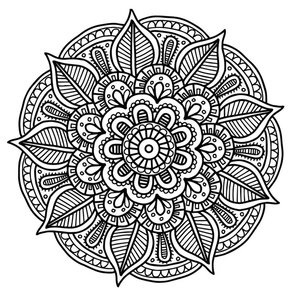 Image vectorielle pour livre à colorier adulte Mandala Doodle illustration — Image vectorielle