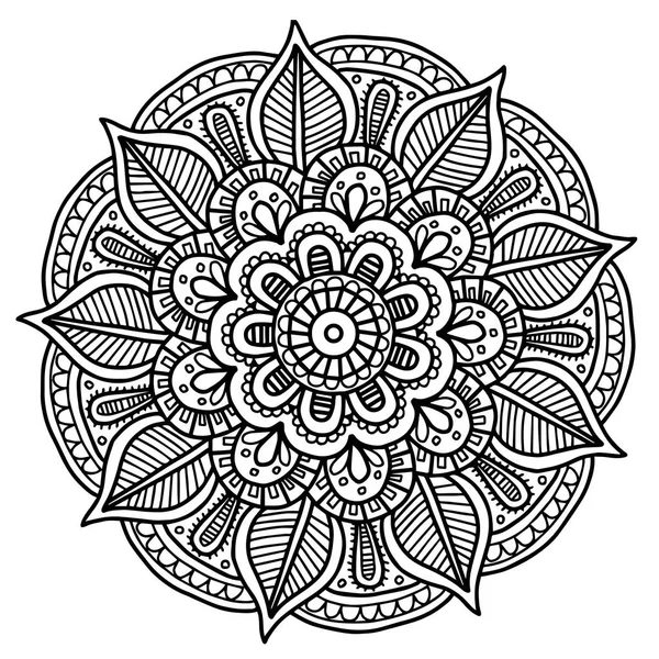 Yetişkin renklendirme defterinin Mandala Doodle illüstrasyon vektör görüntü