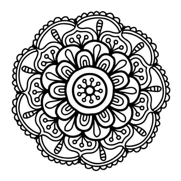 Yetişkin renklendirme defterinin Mandala Doodle illüstrasyon vektör görüntü — Stok Vektör