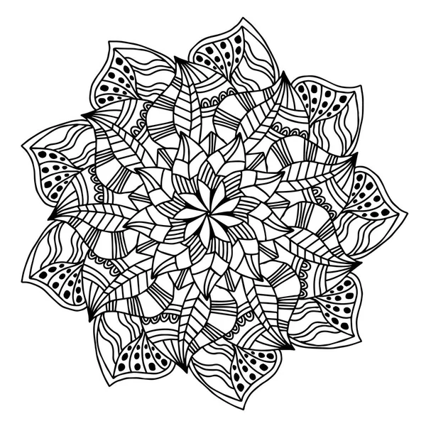 Векторное изображение для взрослой раскраски Mandala Doodle illustration — стоковый вектор
