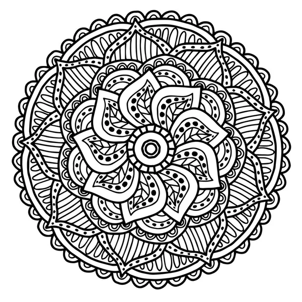 Imagem vetorial para livro de colorir adulto ilustração Mandala Doodle — Vetor de Stock