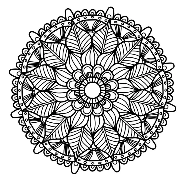 Imagem vetorial para livro de colorir adulto ilustração Mandala Doodle — Vetor de Stock