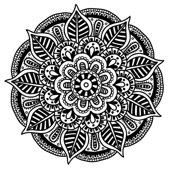 Vektorbild för vuxen målarbok Mandala Doodle illustration — Stock vektor