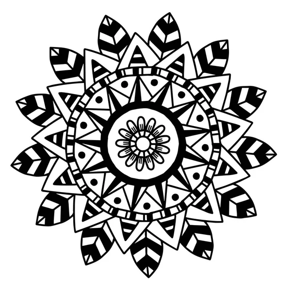 Vektorbild för vuxen målarbok Mandala Doodle illustration — Stock vektor