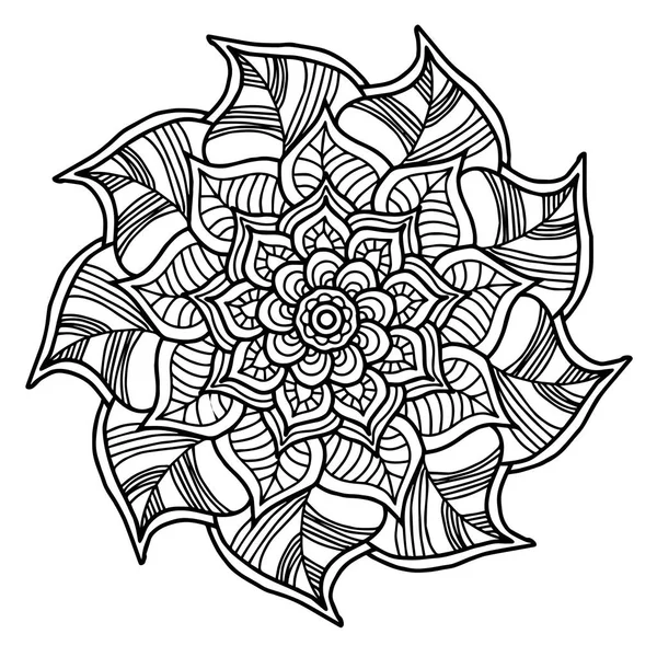 Векторное изображение для взрослой раскраски Mandala Doodle illustration — стоковый вектор