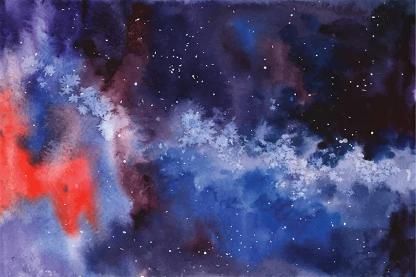宇宙、星、星座、星雲の水彩のベクトルの背景 — ストックベクタ