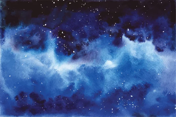 Aquarela universo Céu, estrelas, espaço profundo Violeta, azul, fantasia fundo — Vetor de Stock