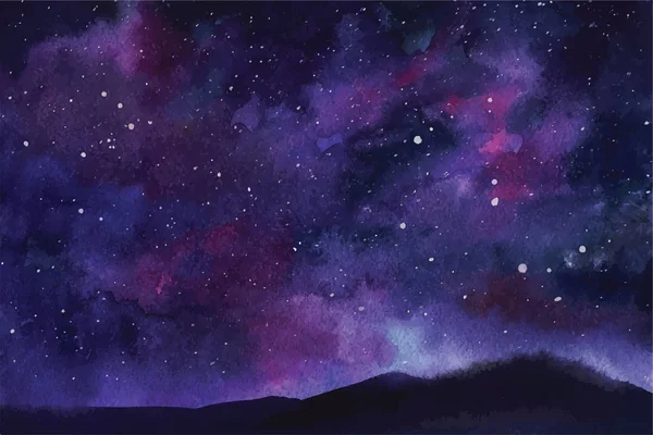 Fundo vetorial aquarela Espaço, estrelas, constelação, nebulosa — Vetor de Stock