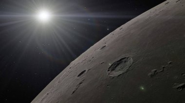 Ay 3D Illustration. Nasa tarafından döşenmiş bu görüntü unsurları