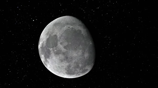 月球的三维图。这幅图像由美国国家航空航天局提供的元素 — 图库照片