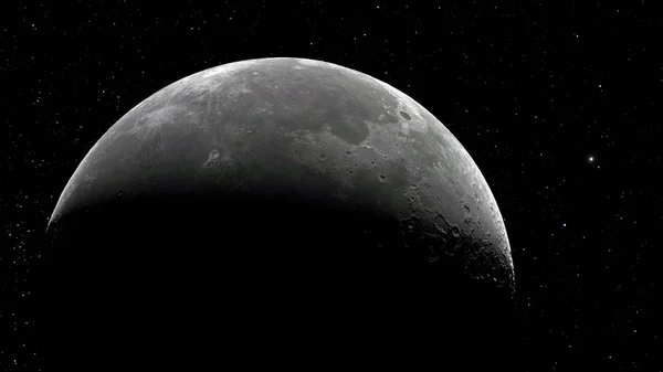 3d иллюстрация Луны. Элементы этого изображения предоставлены НАСА — стоковое фото
