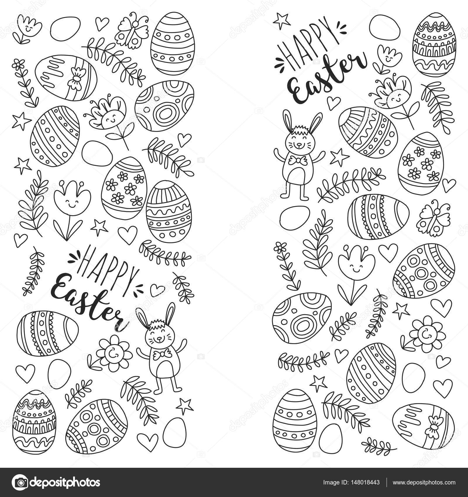 Vector Patroon Voor Paaseieren Bloemen Bunny Vrolijk Pasen Patroon