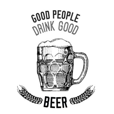 Bira teklif el bira, bira, Yiğit, ale hakkında alıntı ile çizilmiş vektör görüntü