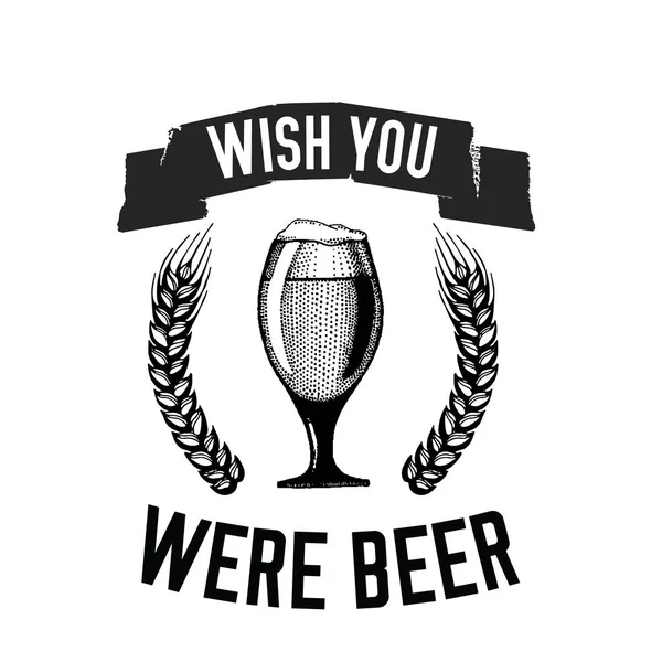 Citation de bière Image vectorielle dessinée à la main avec citation sur la bière, bière, bière, bière — Image vectorielle