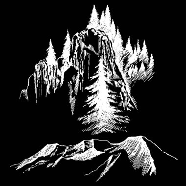 Vahşi doğa dağ Orman ağaçları Kuzey manzara