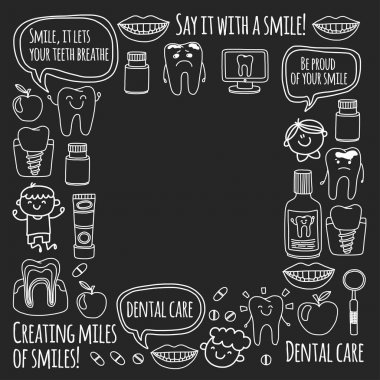 Çocuk denistry Okulu, anaokulu, kreş çocuklar sağlıklı dişlere sahip. Gülümsüyor, diş fırçası, mutlu erkek ve kız diş tedavi tıp acısız