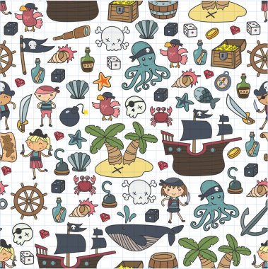 Çocuk erkek ve kız anaokulu, okul, okul öncesi, Cadılar Bayramı partisi Treasure Island, korsan gemisi, Yengeç, korsan oyun papağan macera ve seyahat ve eğlence doğum günü Davetiyesi