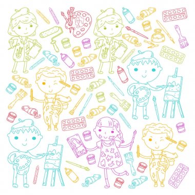 Çocukların yaratıcılık anaokulu, okul sanat çocuklar ve kızlar çizim ve resimleri Boyama Çocuk Sanat ve Tasarım Okulu