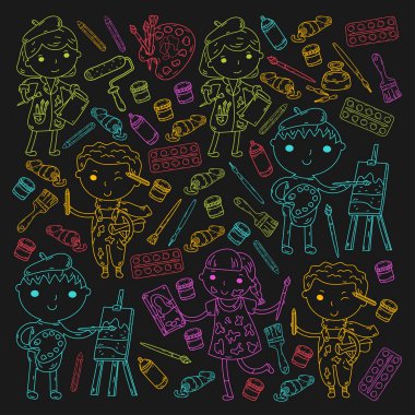 Çocukların yaratıcılık anaokulu, okul sanat çocuklar ve kızlar çizim ve resimleri Boyama Çocuk Sanat ve Tasarım Okulu