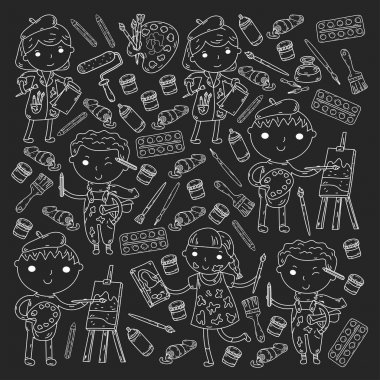 Çocukların yaratıcılık anaokulu, okul sanat çocuklar ve kızlar çizim ve resimleri Boyama Çocuk Sanat ve Tasarım Okulu