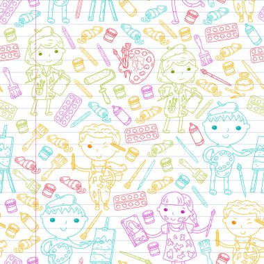 Çocukların yaratıcılık anaokulu, okul sanat çocuklar ve kızlar çizim ve resimleri Boyama Çocuk Sanat ve Tasarım Okulu