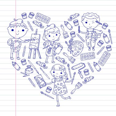 Çocukların yaratıcılık anaokulu, okul sanat çocuklar ve kızlar çizim ve resimleri Boyama Çocuk Sanat ve Tasarım Okulu