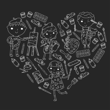 Çocukların yaratıcılık anaokulu, okul sanat çocuklar ve kızlar çizim ve resimleri Boyama Çocuk Sanat ve Tasarım Okulu