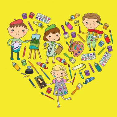 Çocukların yaratıcılık anaokulu, okul sanat çocuklar ve kızlar çizim ve resimleri Boyama Çocuk Sanat ve Tasarım Okulu