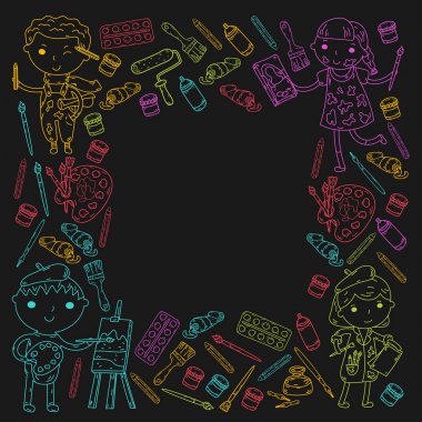 Çocukların yaratıcılık anaokulu, okul sanat çocuklar ve kızlar çizim ve resimleri Boyama Çocuk Sanat ve Tasarım Okulu