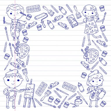 Çocukların yaratıcılık anaokulu, okul sanat çocuklar ve kızlar çizim ve resimleri Boyama Çocuk Sanat ve Tasarım Okulu