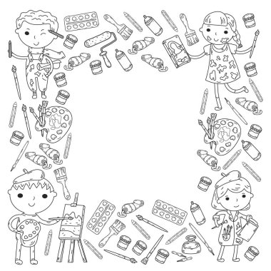 Çocukların yaratıcılık anaokulu, okul sanat çocuklar ve kızlar çizim ve resimleri Boyama Çocuk Sanat ve Tasarım Okulu