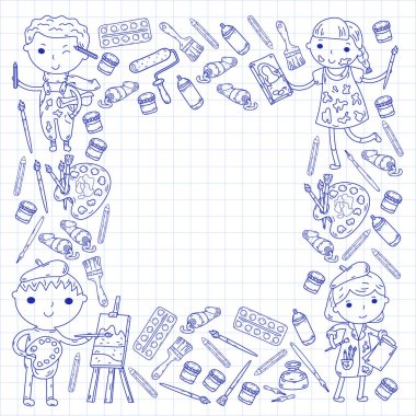 Çocukların yaratıcılık anaokulu, okul sanat çocuklar ve kızlar çizim ve resimleri Boyama Çocuk Sanat ve Tasarım Okulu