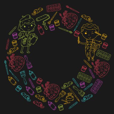 Çocukların yaratıcılık anaokulu, okul sanat çocuklar ve kızlar çizim ve resimleri Boyama Çocuk Sanat ve Tasarım Okulu