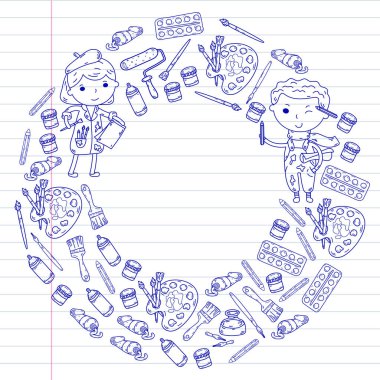 Çocukların yaratıcılık anaokulu, okul sanat çocuklar ve kızlar çizim ve resimleri Boyama Çocuk Sanat ve Tasarım Okulu