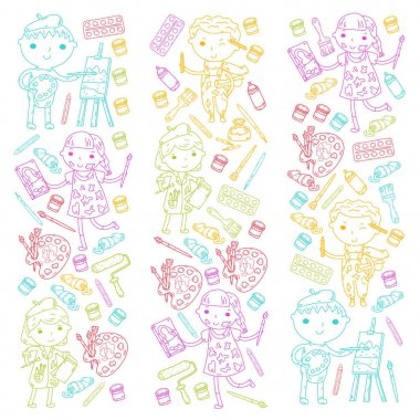 Çocukların yaratıcılık anaokulu, okul sanat çocuklar ve kızlar çizim ve resimleri Boyama Çocuk Sanat ve Tasarım Okulu