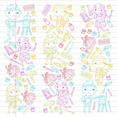 Çocukların yaratıcılık anaokulu, okul sanat çocuklar ve kızlar çizim ve resimleri Boyama Çocuk Sanat ve Tasarım Okulu