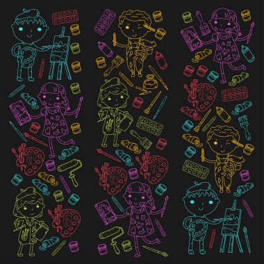 Çocukların yaratıcılık anaokulu, okul sanat çocuklar ve kızlar çizim ve resimleri Boyama Çocuk Sanat ve Tasarım Okulu